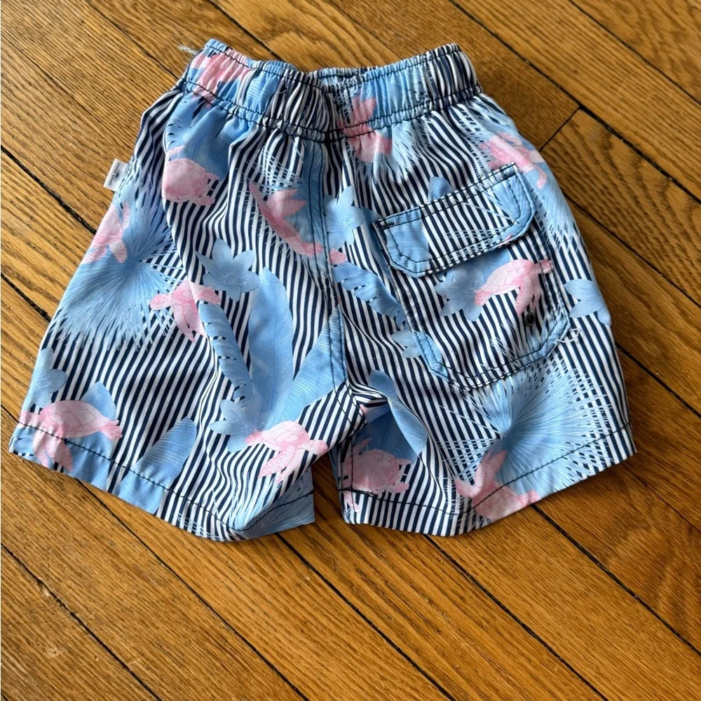Vintage Summer Striped Swim Trunks - Size 4